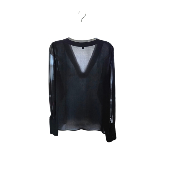 Express Sheer Black V-Neck Blouse - Picture 7 of 9